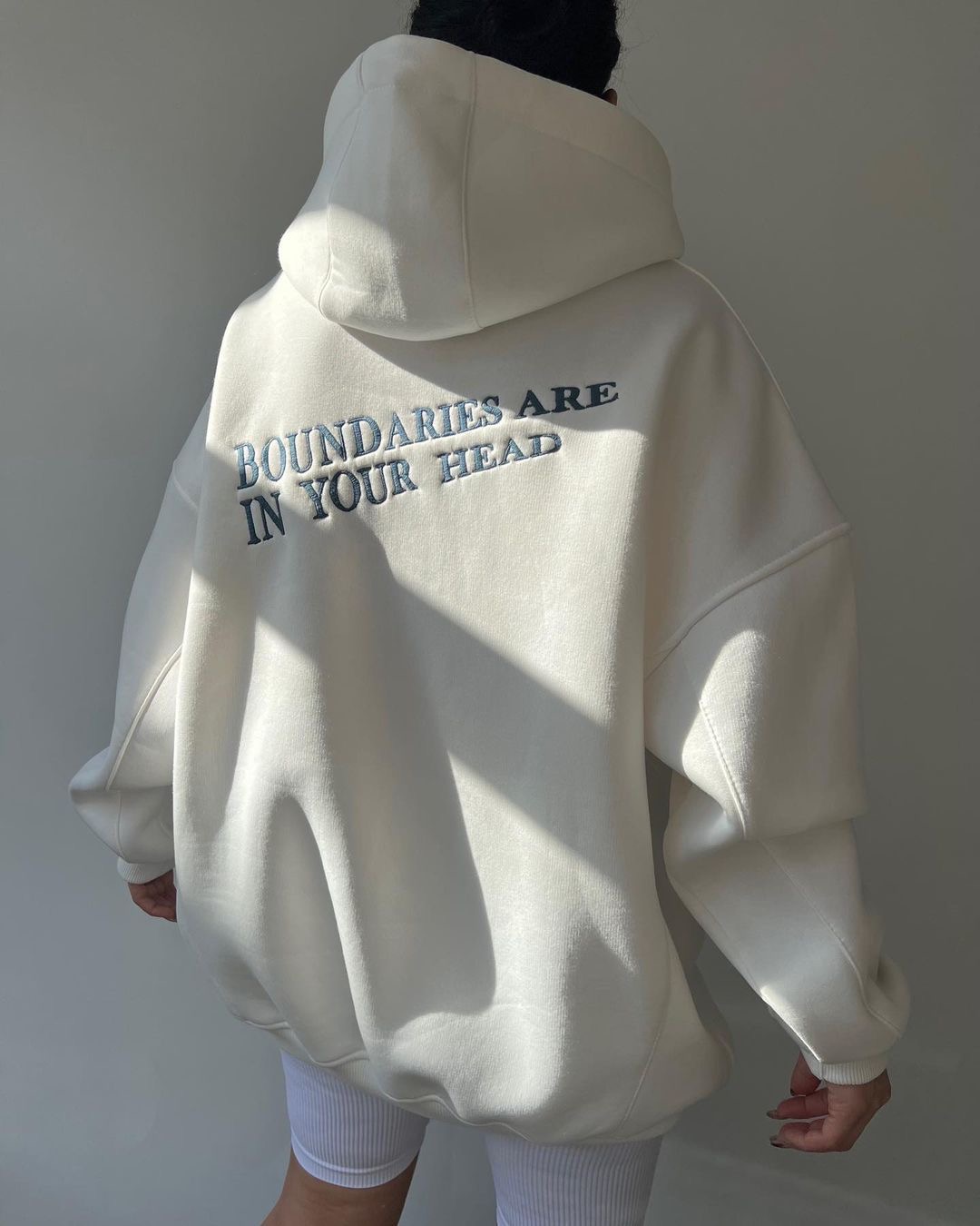Boundaries White Hoodie SweatShirt Boundaries White Hoodie SweatShirt