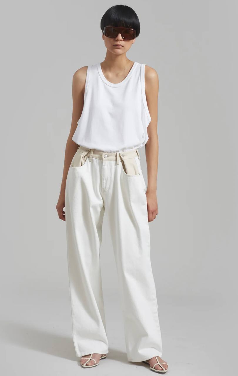 شلوار جین سفید / کرم شلوار جین سفید / کرم