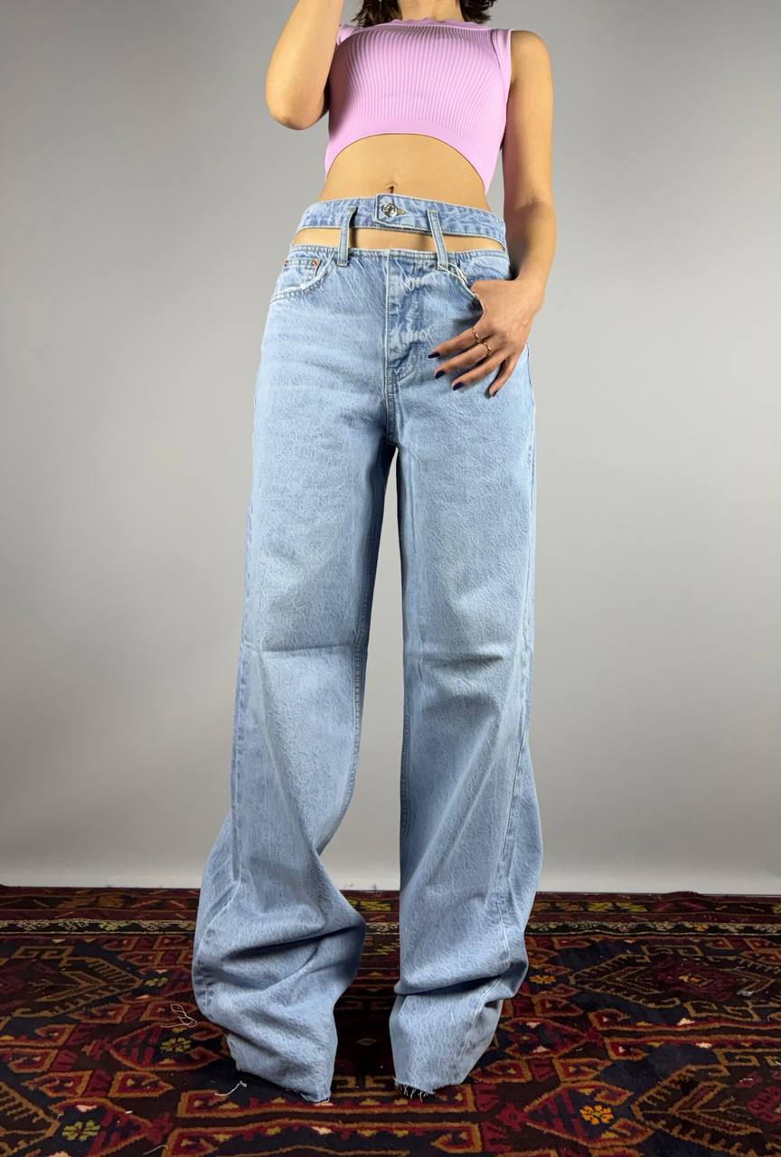 High Waist Raw Hem blue Jeans High Waist Raw Hem blue Jeans