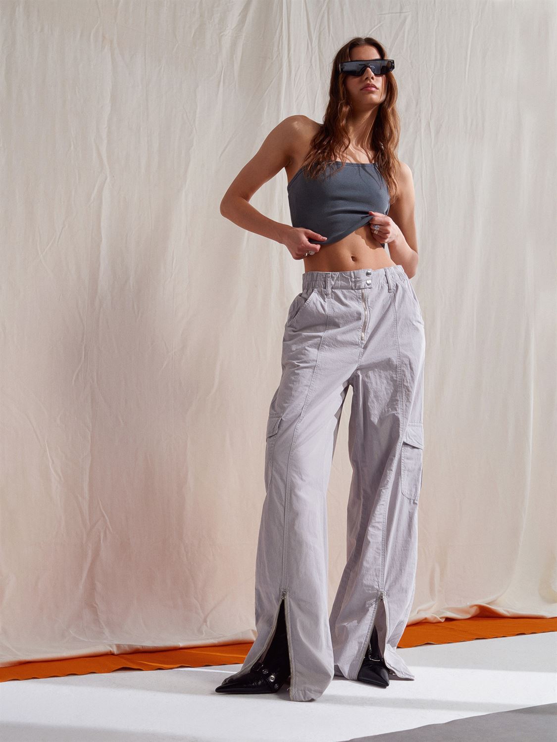 شلوار کارگو طوسی شلوار کارگو طوسی