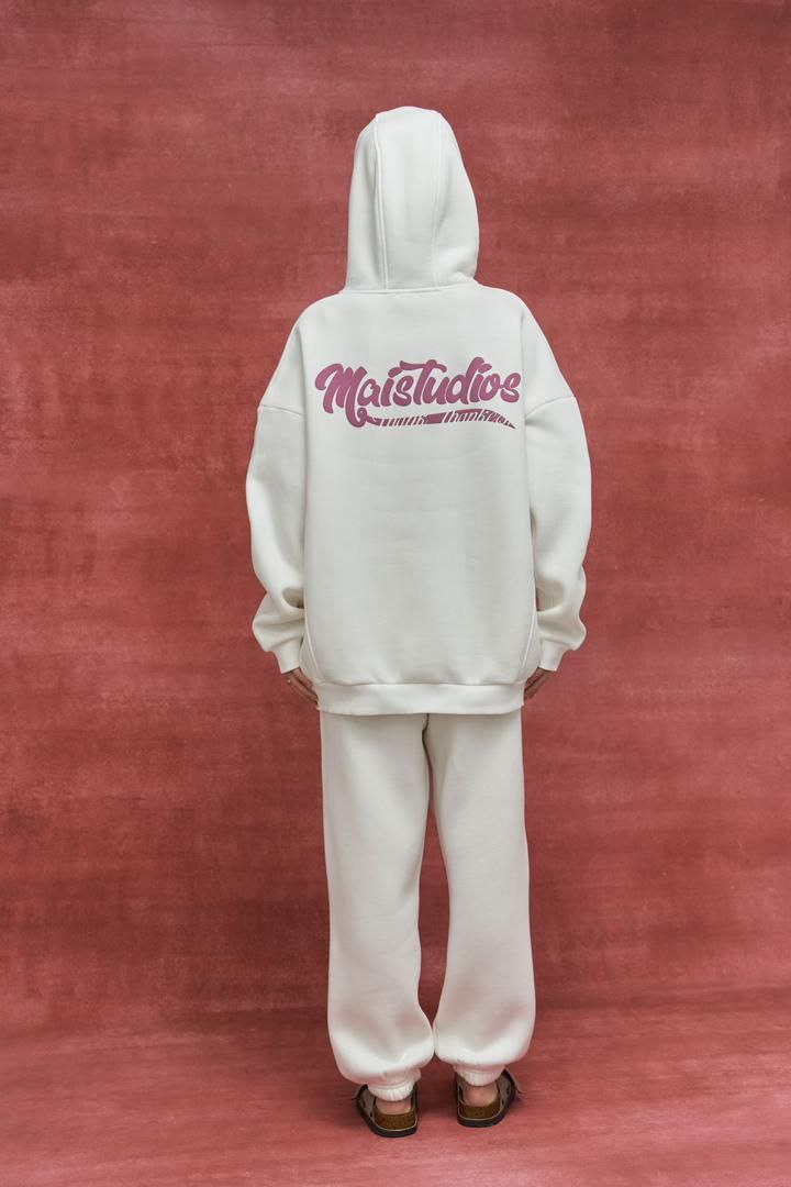 ست زمستانه هودی و شلوار سفید مورگان ست زمستانه هودی و شلوار سفید مورگان