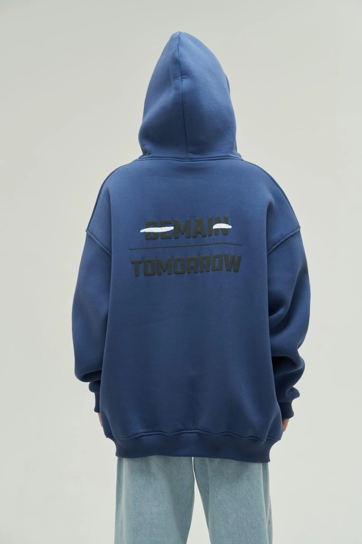 Tomorrow İndigo Hoodie Sweatshirt Tomorrow İndigo Hoodie Sweatshirt