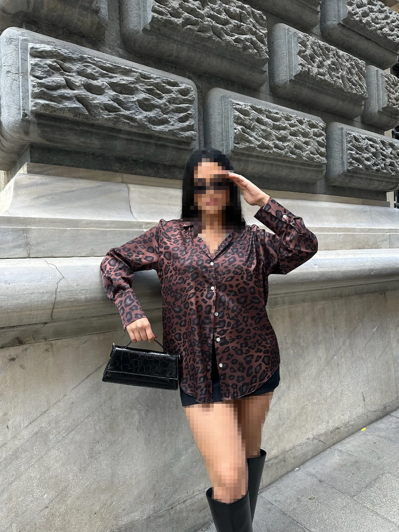 شومیز ساتن طرح پلنگی شومیز ساتن طرح پلنگی