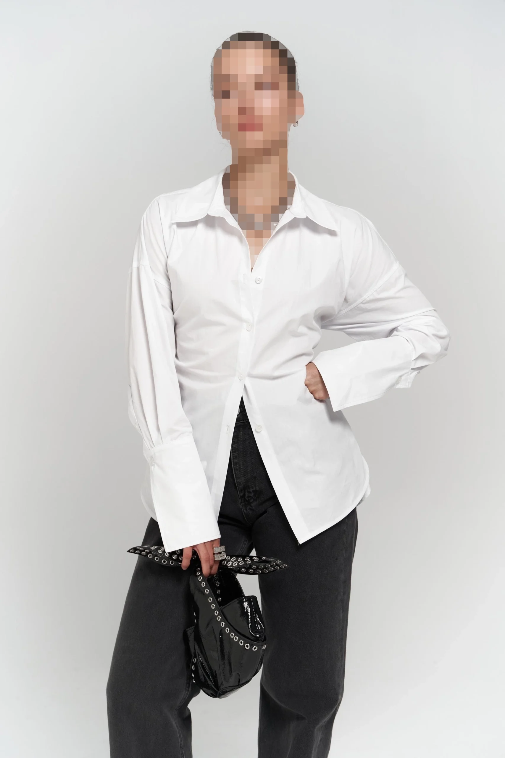 پیراهن سفید طرح طناب نوورز پیراهن سفید طرح طناب نوورز