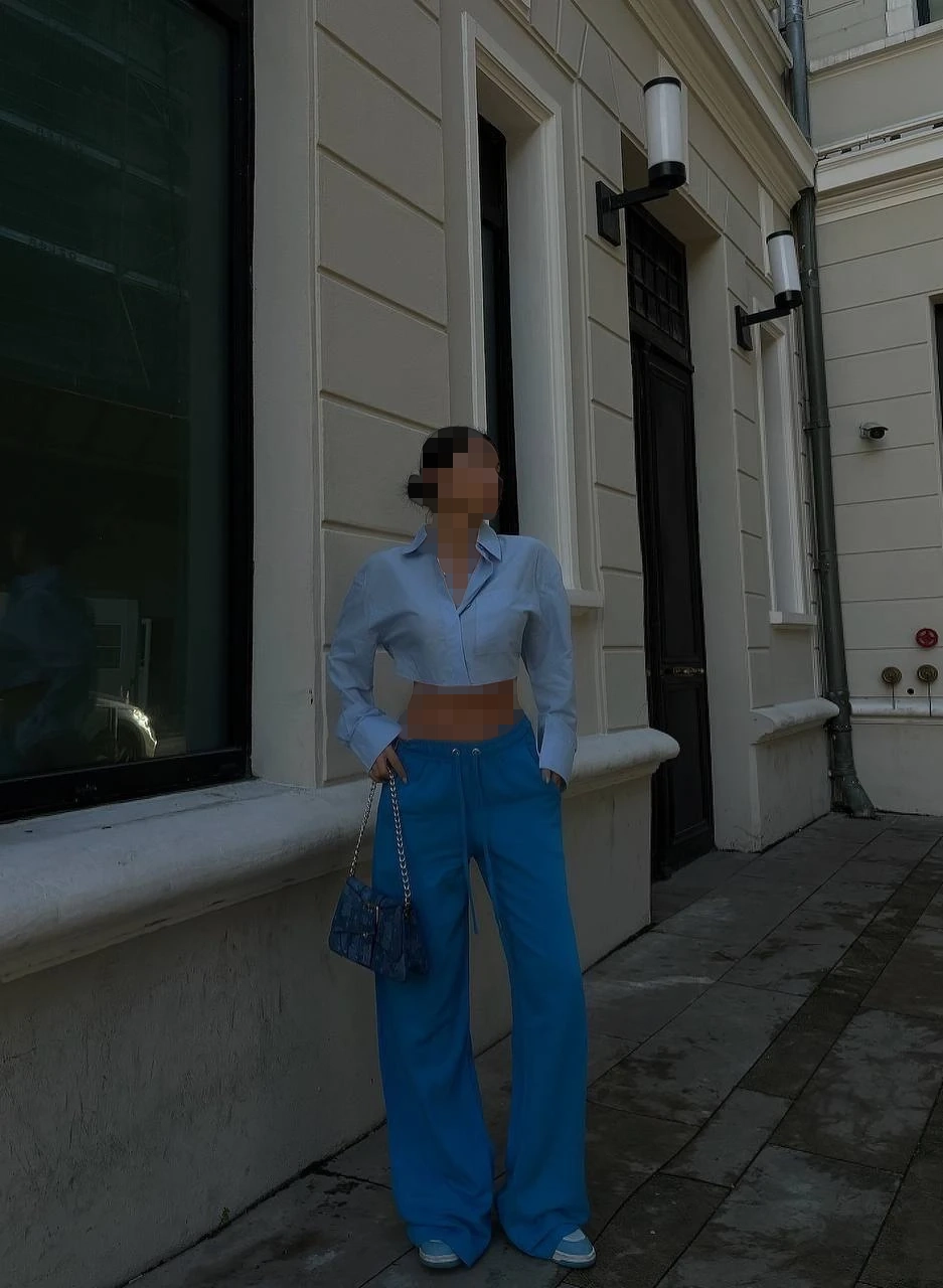 شومیز کوتاه پشت باز آبی شومیز کوتاه پشت باز آبی