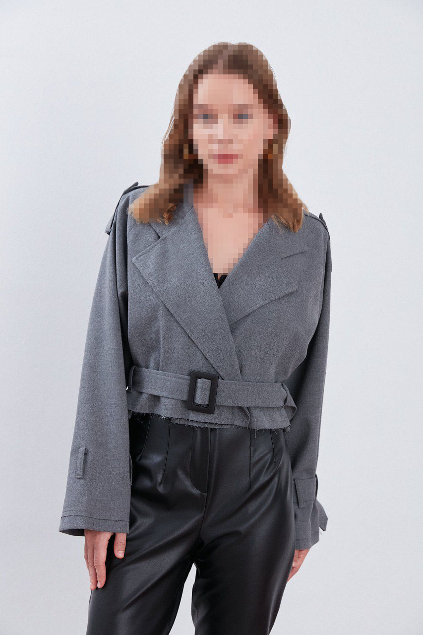 ترنچ کت کوتاه راگلان طوسی تیره PERRY ترنچ کت کوتاه راگلان طوسی تیره PERRY