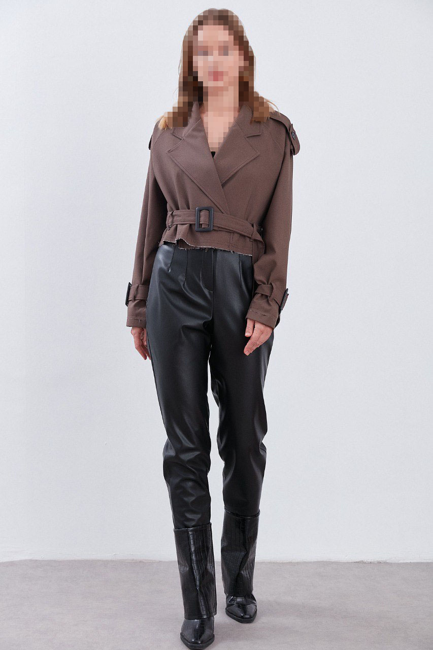 ترنچ کت کوتاه راگلان قهوه ای PERRY ترنچ کت کوتاه راگلان قهوه ای PERRY