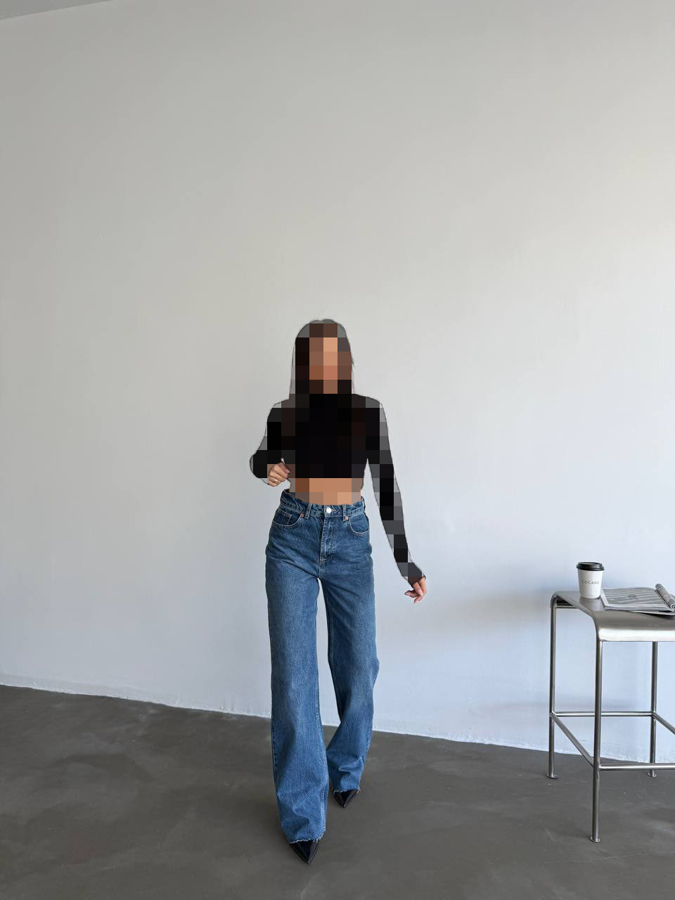 شلوار نیم بگ آبی شلوار نیم بگ آبی