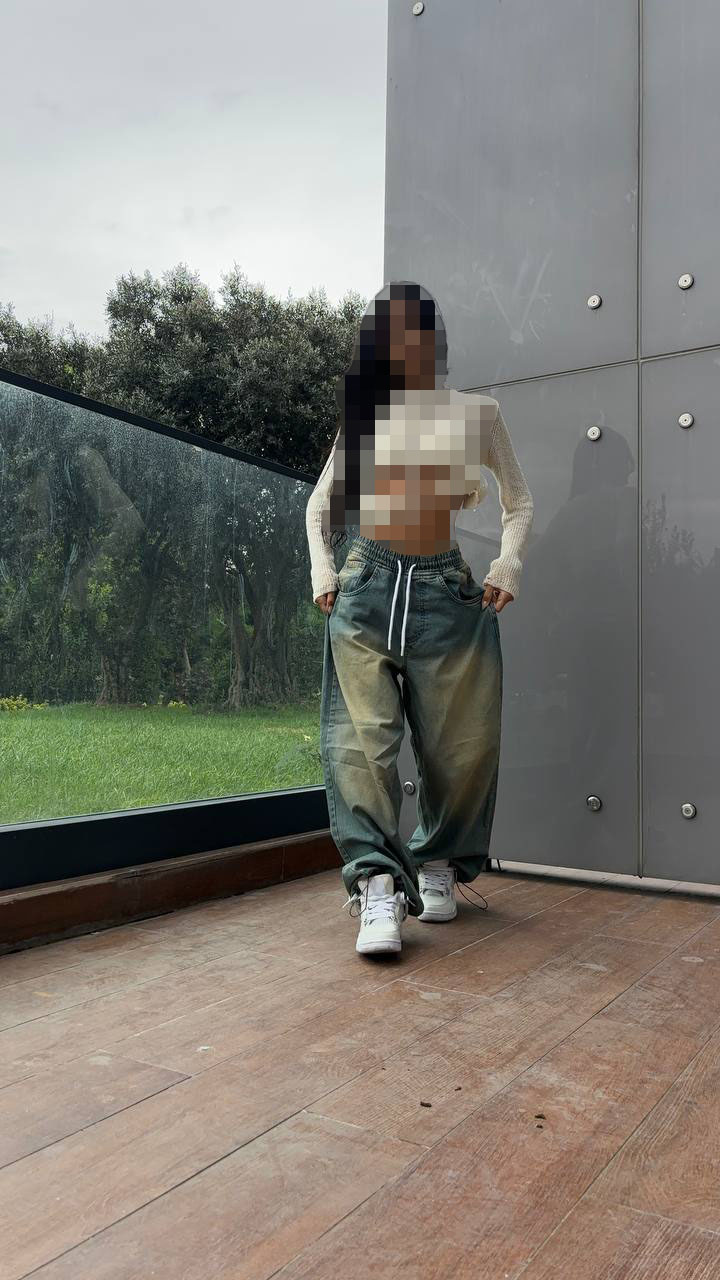 شلوار کمر کش بگ سبز شلوار کمر کش بگ سبز