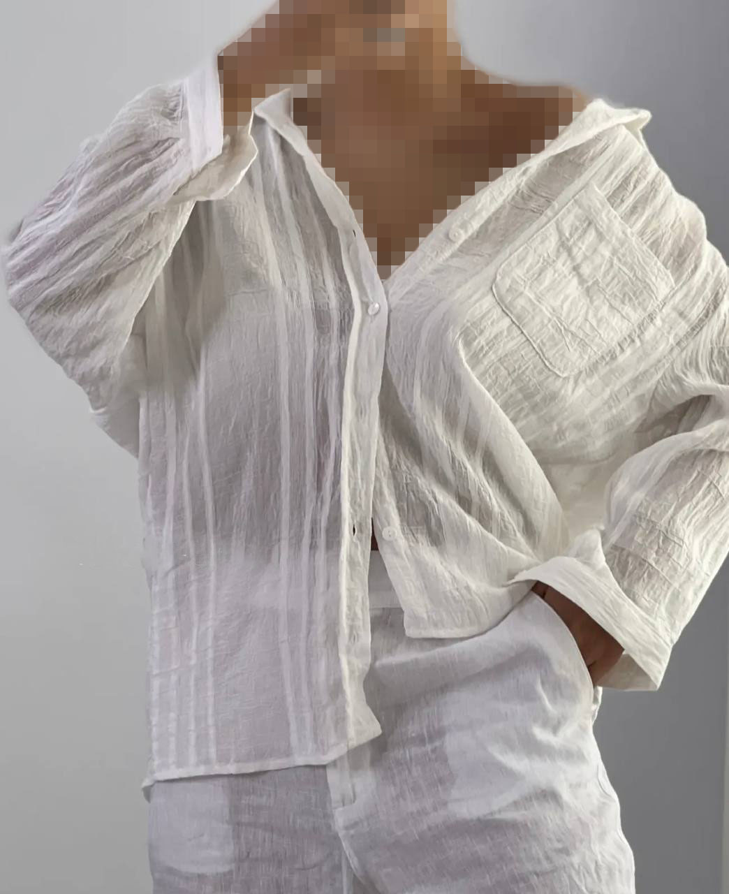 شومیز تک جیب سفید شومیز تک جیب سفید