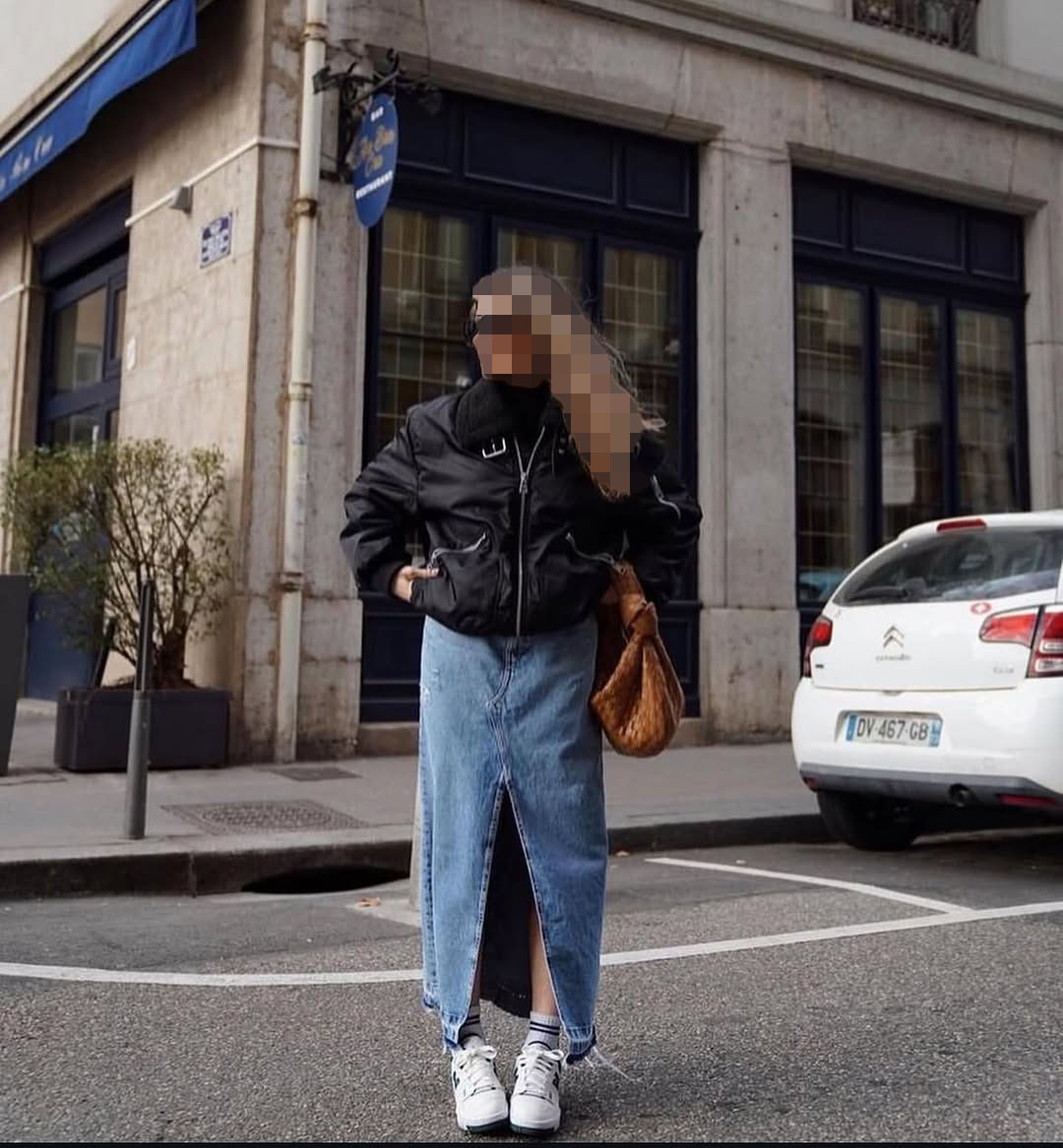 دامن جین آبی روشن دامن جین آبی روشن