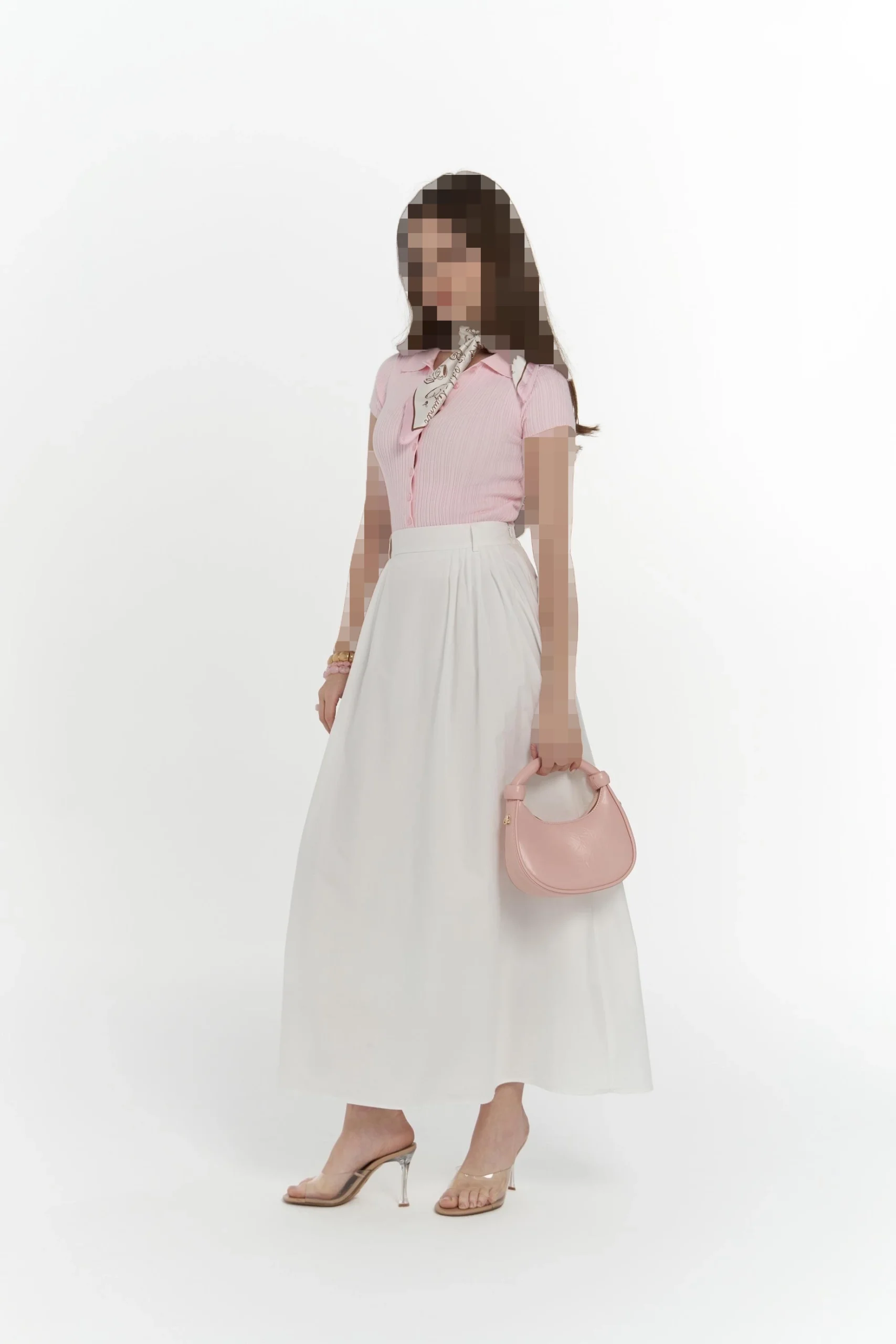 دامن سفید بلند طرح پل رئا دامن سفید بلند طرح پل رئا