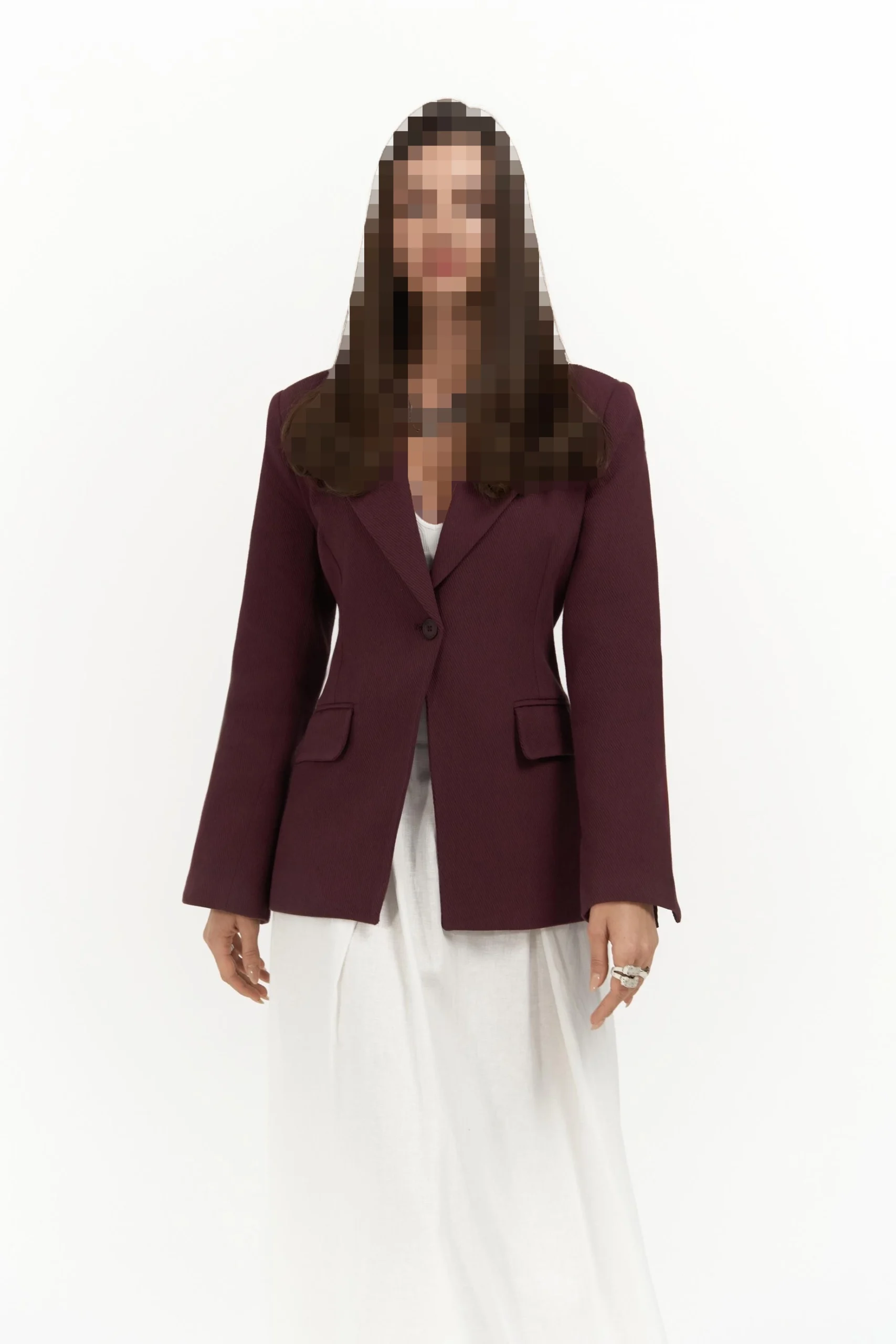 کت انیسا زرشکی با کمر کشی کت انیسا زرشکی با کمر کشی