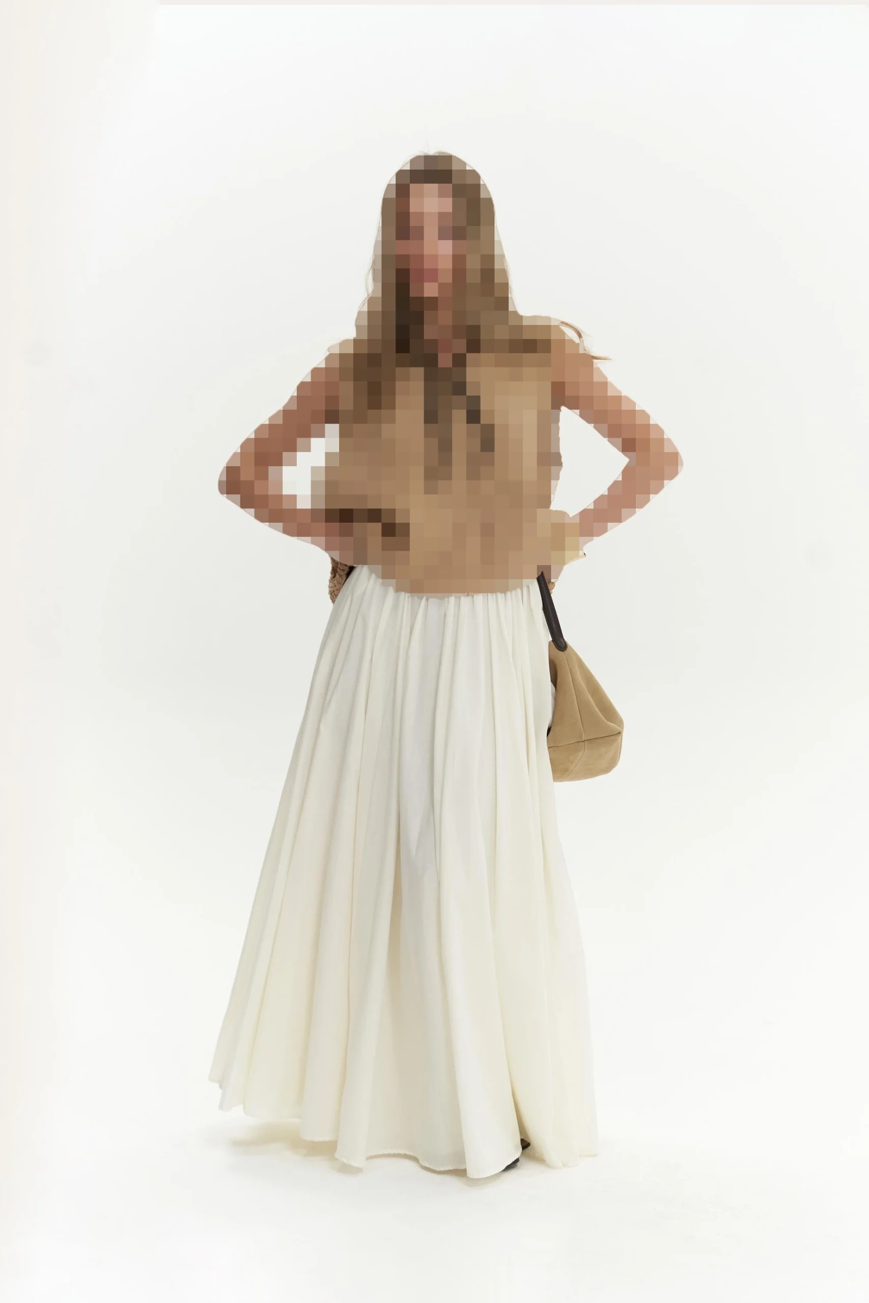 دامن سفید بلند پلیسهدار فیلین دامن سفید بلند پلیسهدار فیلین