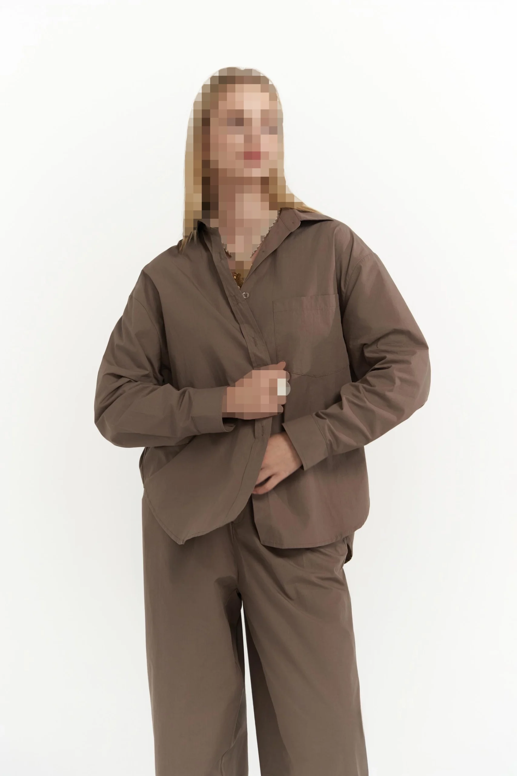 ست شلوار پیراهن قهوه ای روشن میرابلا ست شلوار پیراهن قهوه ای روشن میرابلا