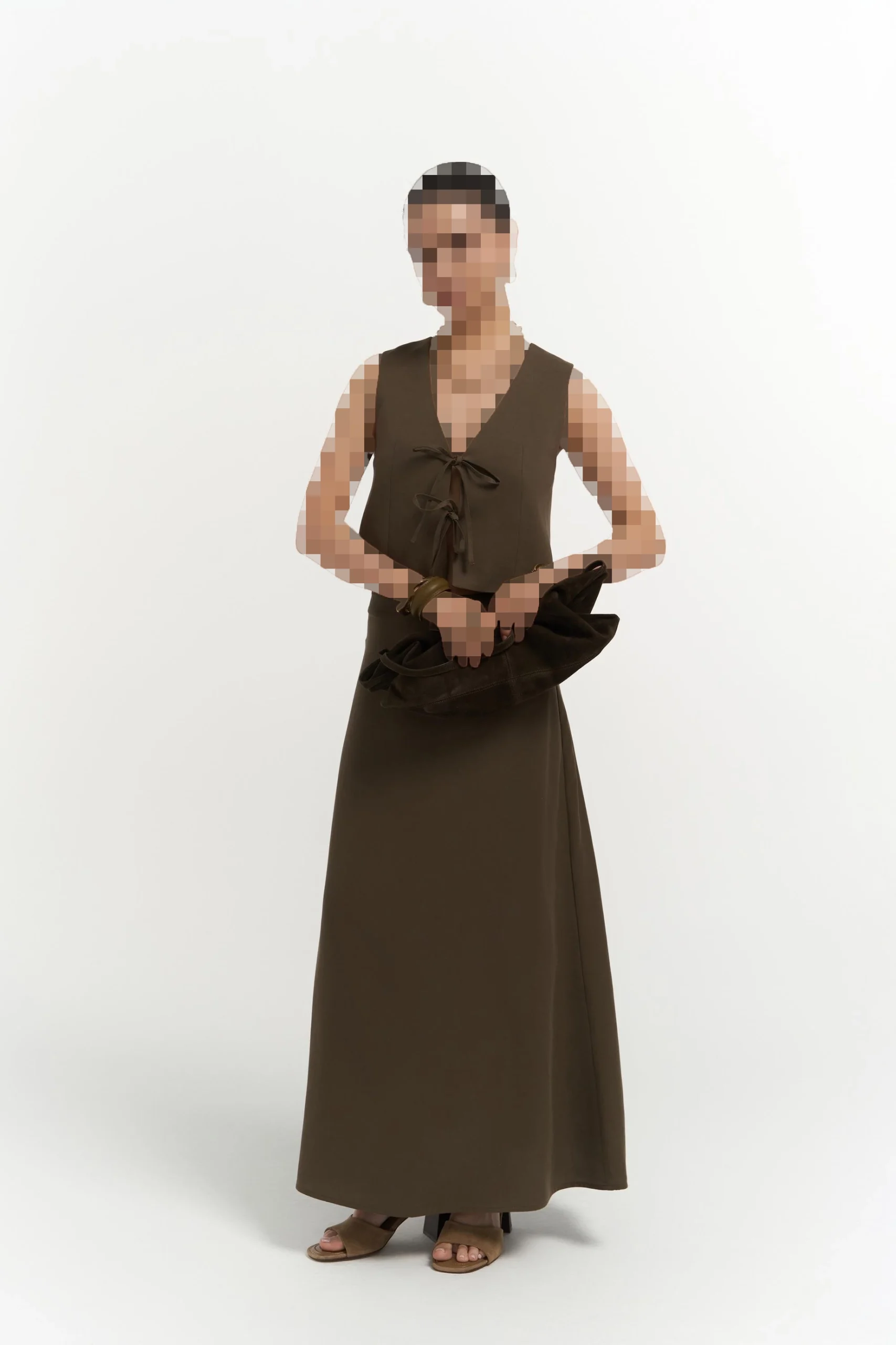 ست دامن جلیقهای خاکی اورشا ست دامن جلیقهای خاکی اورشا