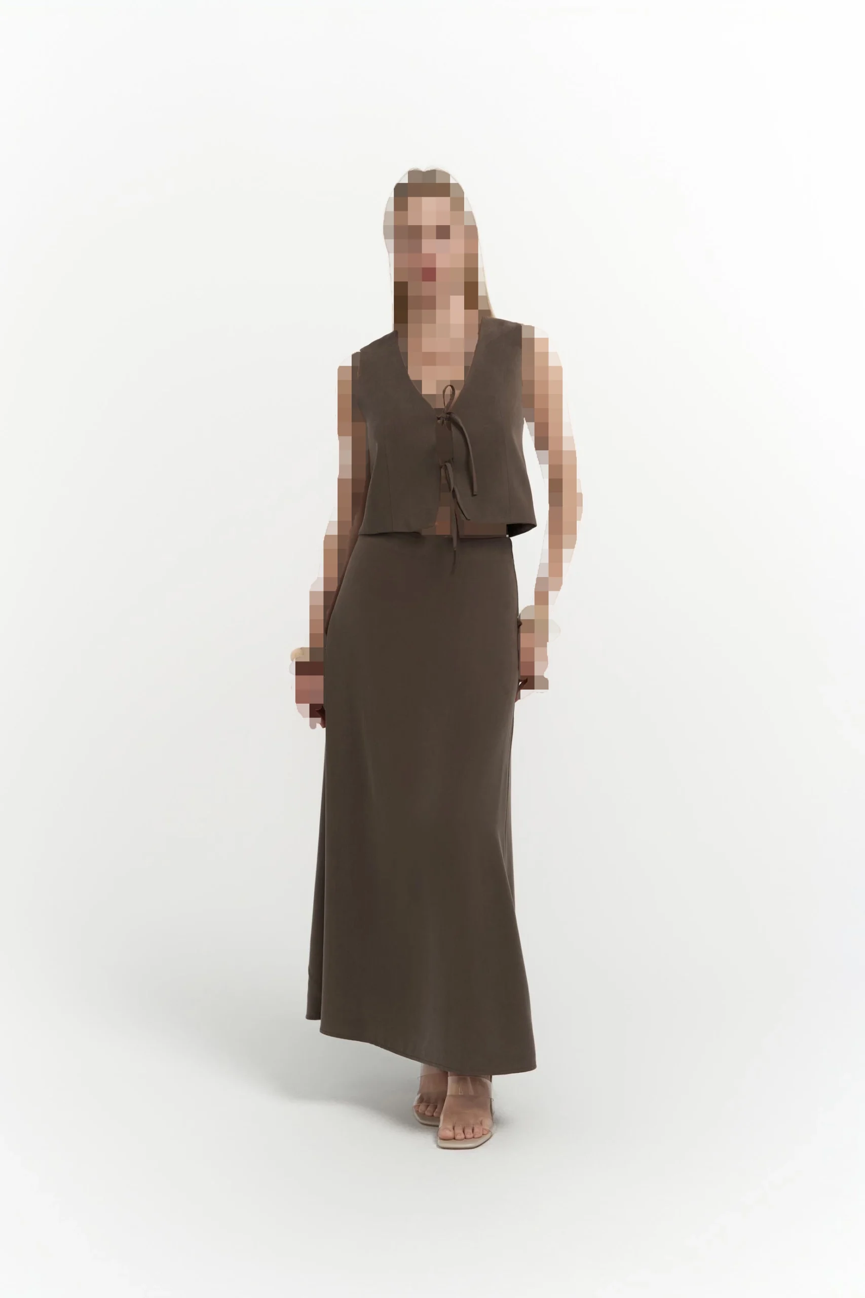 ست دامن جلیقهای قهوه ای اورشا ست دامن جلیقهای قهوه ای اورشا