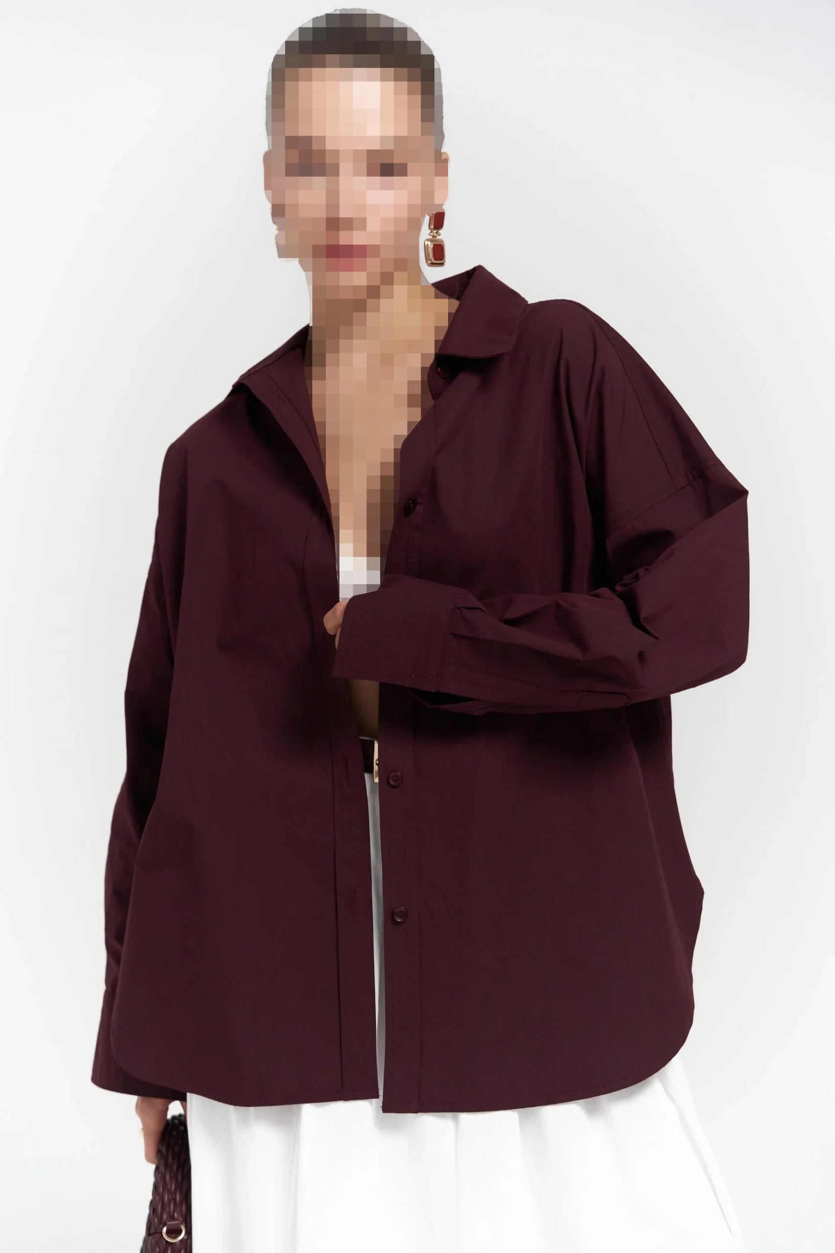 شومیز زرشکی فیبی شومیز زرشکی فیبی