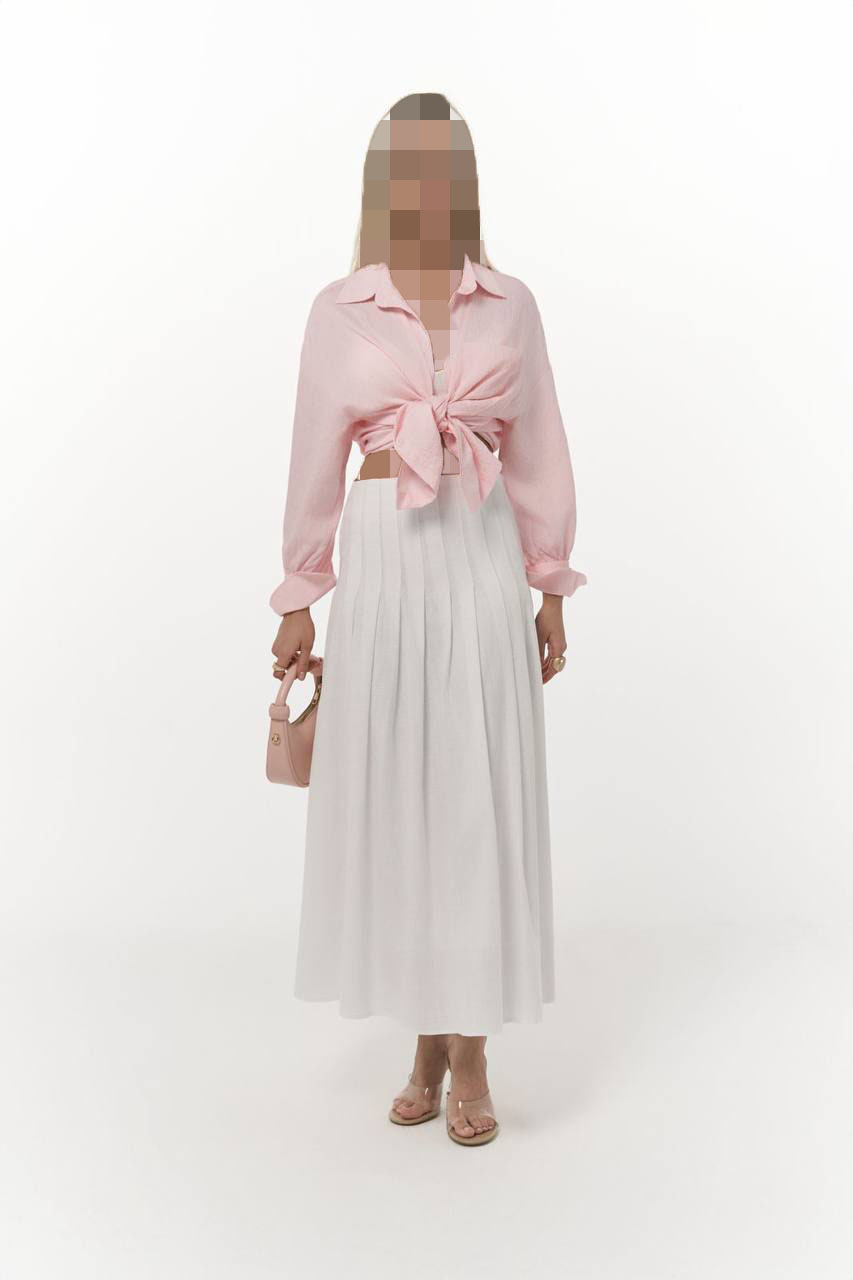 دامن سفید پلیسه دار SERA دامن سفید پلیسه دار SERA