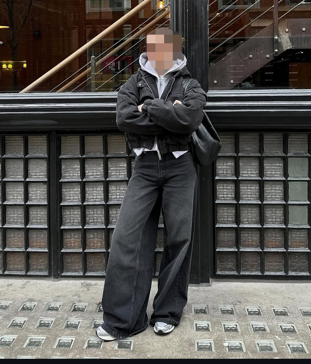 شلوار جین واید لگ ذغالی شلوار جین واید لگ ذغالی