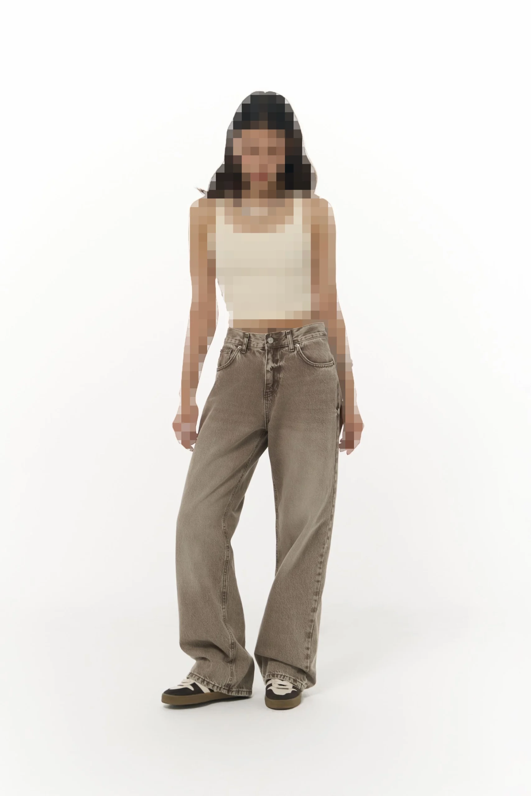 شلوار جین قهوه ای شسته ولم شلوار جین قهوه ای شسته ولم