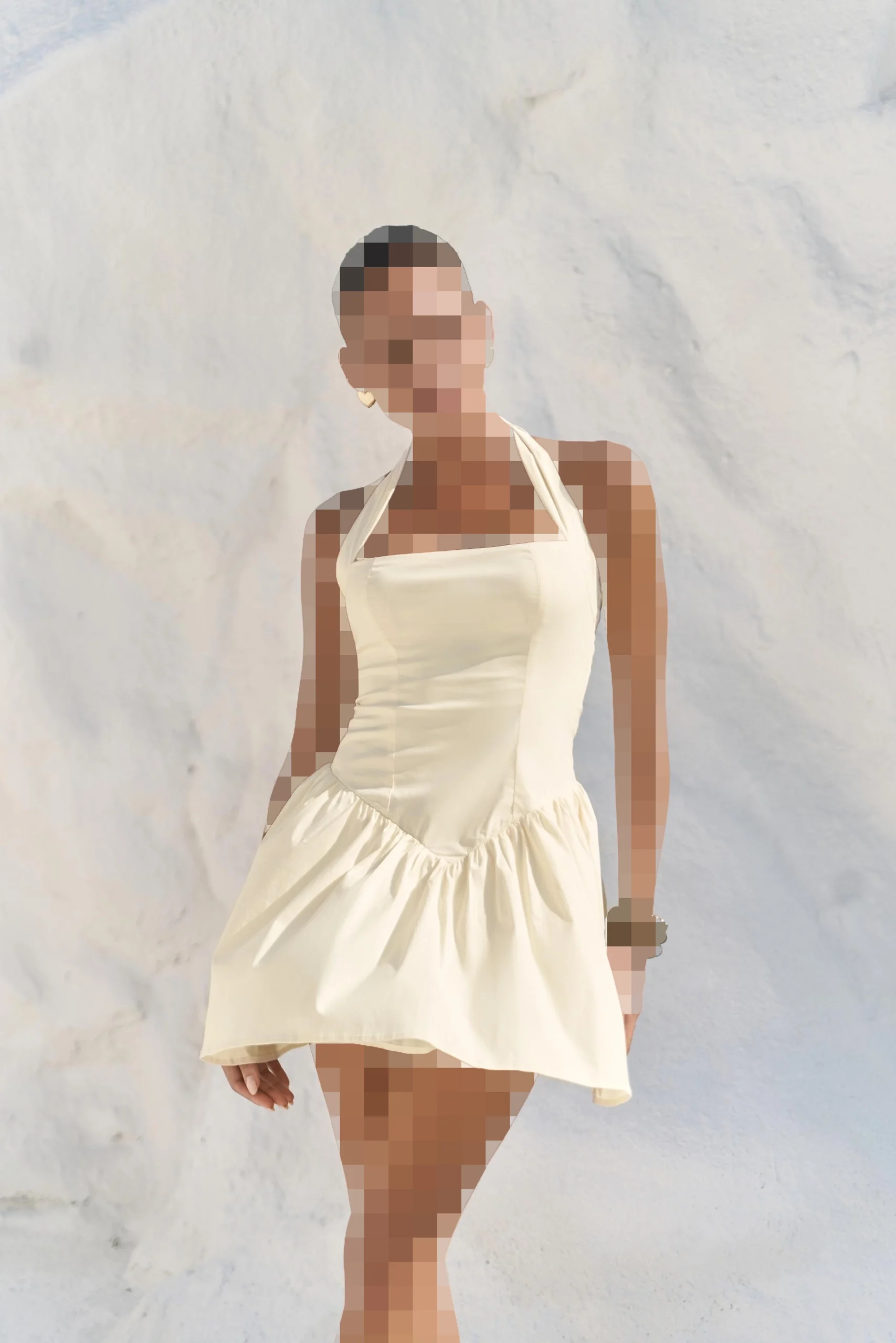 لباس کوتاه پنی گره خورده قهوه ای لباس کوتاه پنی گره خورده زرد