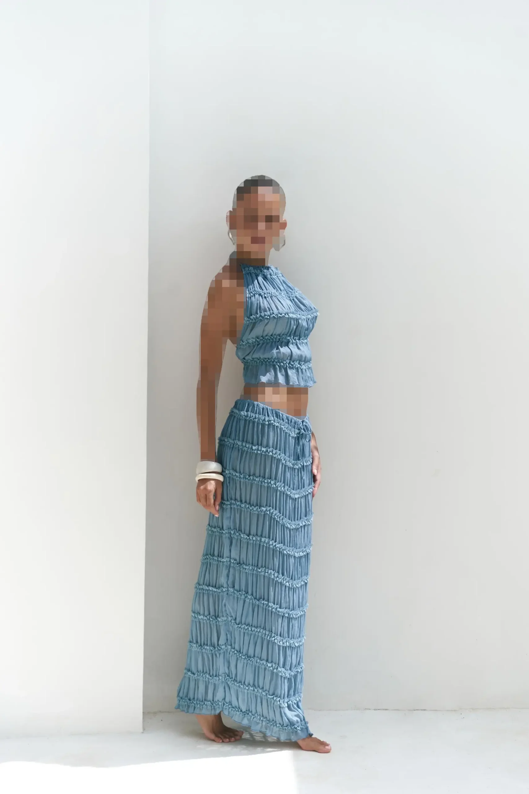 ست دامن و کراپ آبی شفاف صوفی ست دامن و کراپ آبی شفاف صوفی