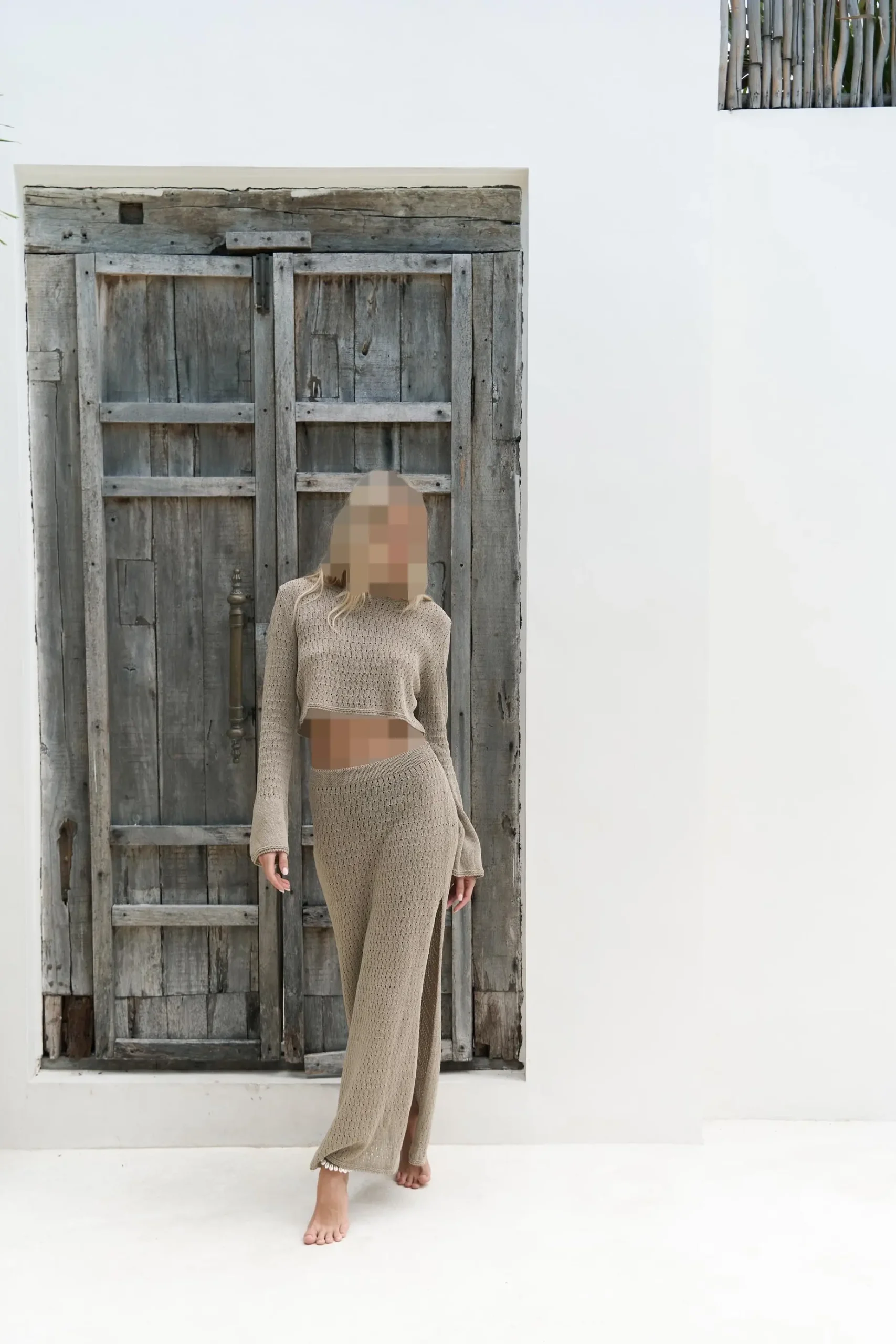 ست دامن و کراپ کوتاه بافتنی Wayhu طوسی ست دامن و کراپ کوتاه بافتنی Wayhu طوسی