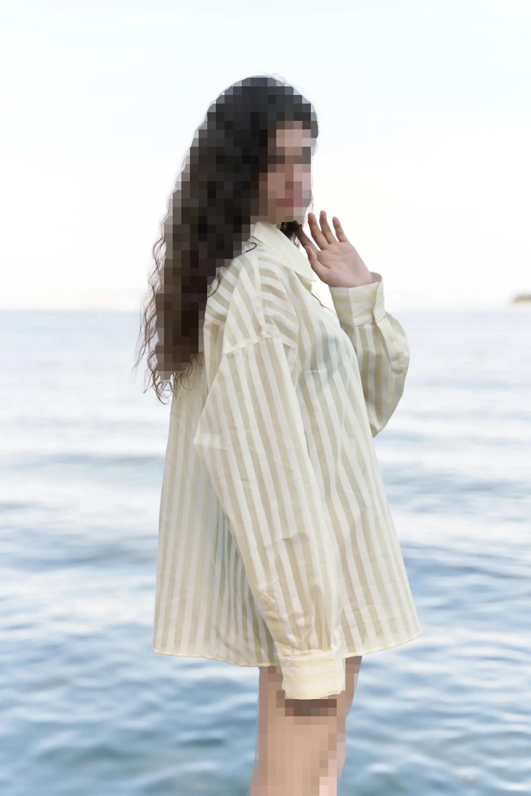 rosy-transparan-cizgili-sari-oversize--318b30 پیراهن زرد راه راه شفاف گلگون