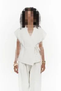 ست جلیقه و شلوار سورنیو سفید